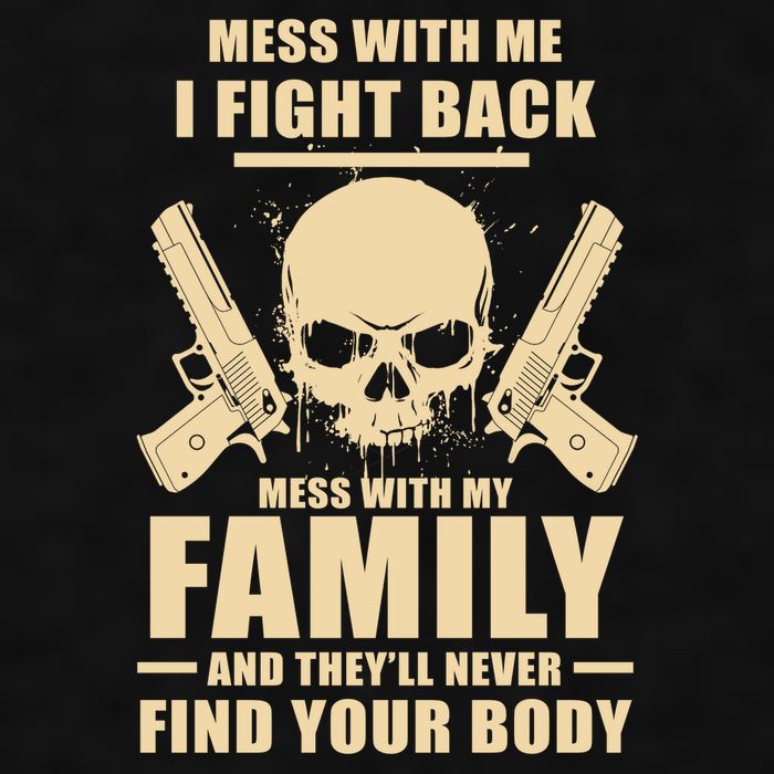Mess With My Family And They'll Never Find Your Body Ladies PosiCharge Tri-Blend Wicking Tank