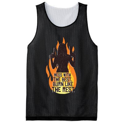 Mess With The Best Burn Like The Rest Mesh Reversible Basketball Jersey Tank