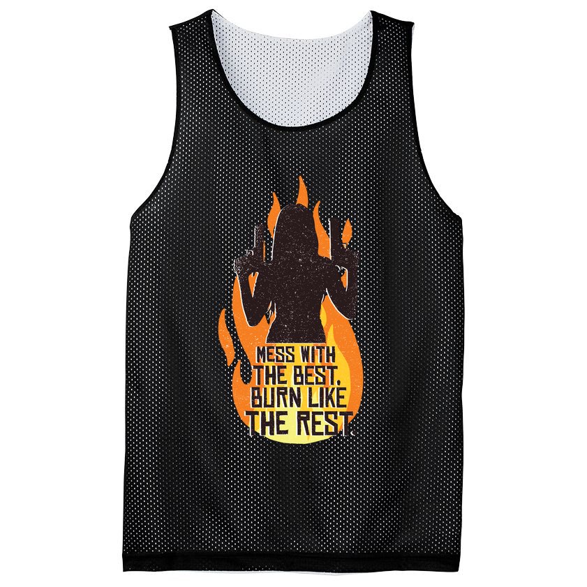 Mess With The Best Burn Like The Rest Mesh Reversible Basketball Jersey Tank