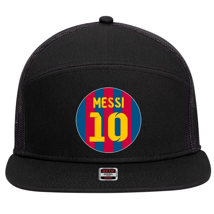 Messi Number 10 Retired Soccer Jersey 7 Panel Mesh Trucker Snapback Hat