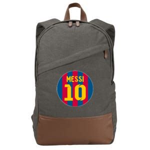 Messi Number 10 Retired Soccer Jersey Cotton Canvas Backpack