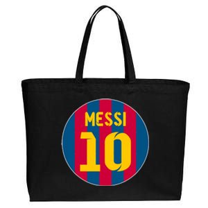 Messi Number 10 Retired Soccer Jersey Cotton Canvas Jumbo Tote