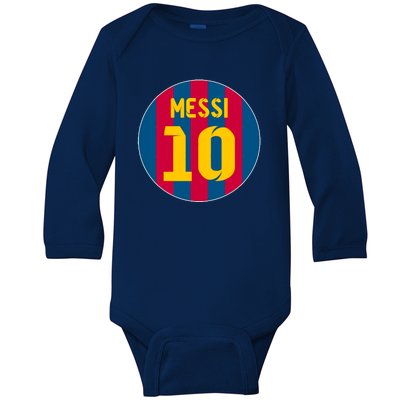 Messi Number 10 Retired Soccer Jersey Baby Long Sleeve Bodysuit