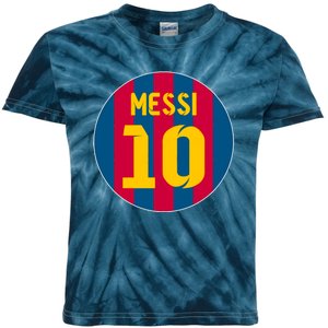 Messi Number 10 Retired Soccer Jersey Kids Tie-Dye T-Shirt