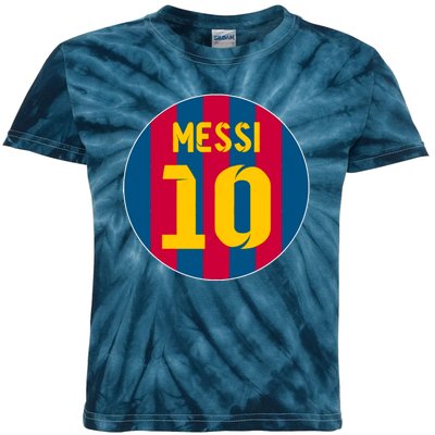 Messi Number 10 Retired Soccer Jersey Kids Tie-Dye T-Shirt