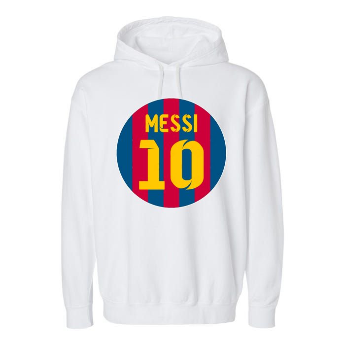 Messi Number 10 Retired Soccer Jersey Garment-Dyed Fleece Hoodie