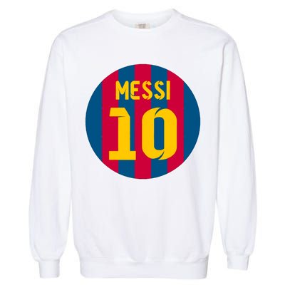 Messi Number 10 Retired Soccer Jersey Garment-Dyed Sweatshirt