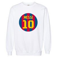 Messi Number 10 Retired Soccer Jersey Garment-Dyed Sweatshirt