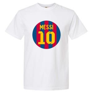 Messi Number 10 Retired Soccer Jersey Garment-Dyed Heavyweight T-Shirt