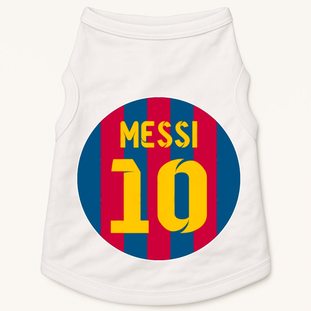 Messi Number 10 Retired Soccer Jersey Doggie Tank