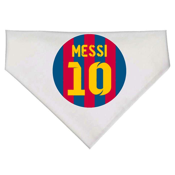 Messi Number 10 Retired Soccer Jersey USA-Made Doggie Bandana