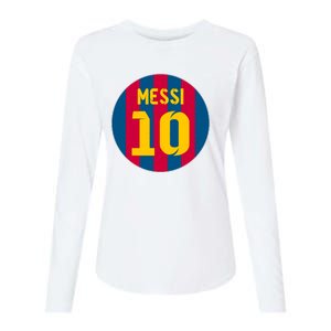 Messi Number 10 Retired Soccer Jersey Womens Cotton Relaxed Long Sleeve T-Shirt