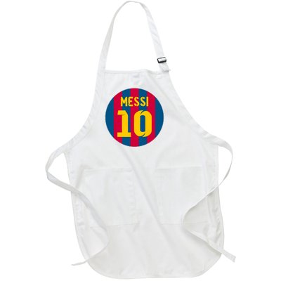 Messi Number 10 Retired Soccer Jersey Full-Length Apron With Pockets