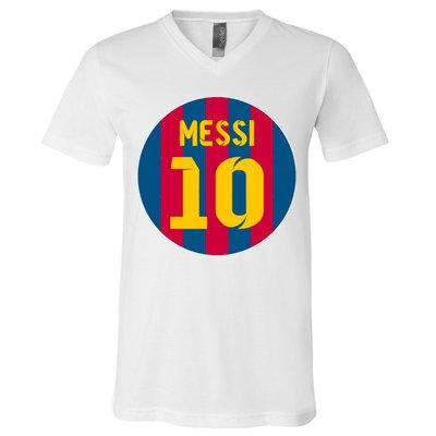 Messi Number 10 Retired Soccer Jersey V-Neck T-Shirt