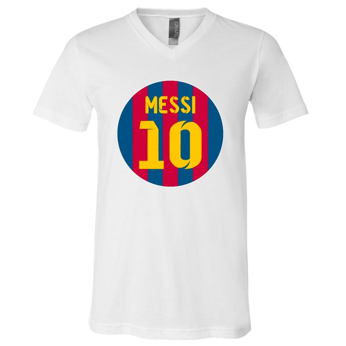 Messi Number 10 Retired Soccer Jersey V-Neck T-Shirt