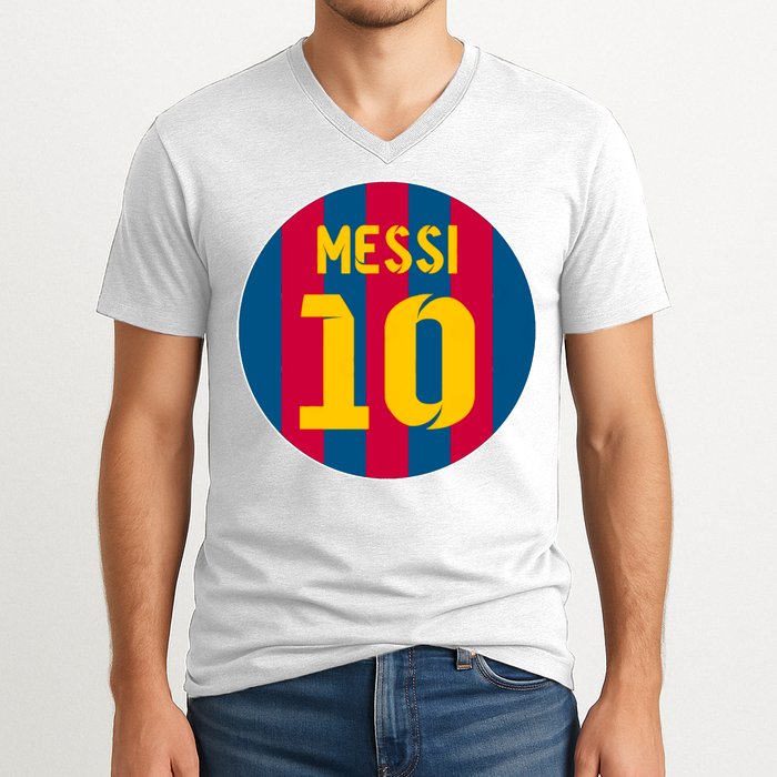Messi Number 10 Retired Soccer Jersey V-Neck T-Shirt