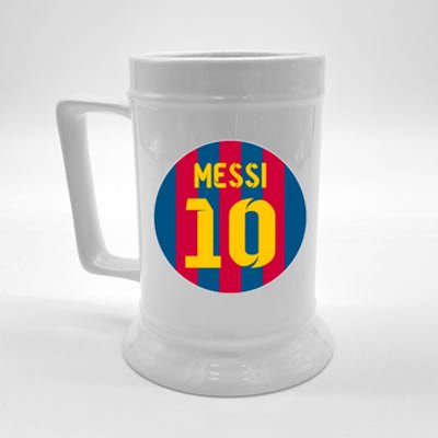 Messi Number 10 Retired Soccer Jersey Beer Stein