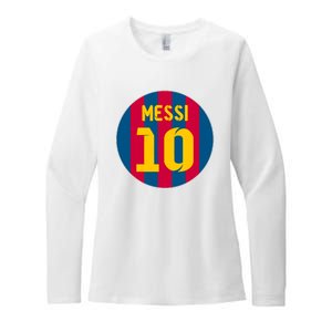 Messi Number 10 Retired Soccer Jersey Womens CVC Long Sleeve Shirt