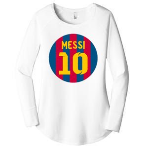 Messi Number 10 Retired Soccer Jersey Women's Perfect Tri Tunic Long Sleeve Shirt