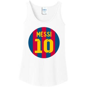 Messi Number 10 Retired Soccer Jersey Ladies Essential Tank