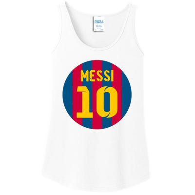 Messi Number 10 Retired Soccer Jersey Ladies Essential Tank