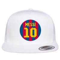 Messi Number 10 Retired Soccer Jersey Flat Bill Trucker Hat