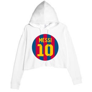 Messi Number 10 Retired Soccer Jersey Crop Fleece Hoodie