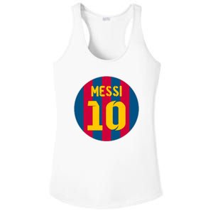 Messi Number 10 Retired Soccer Jersey Ladies PosiCharge Competitor Racerback Tank