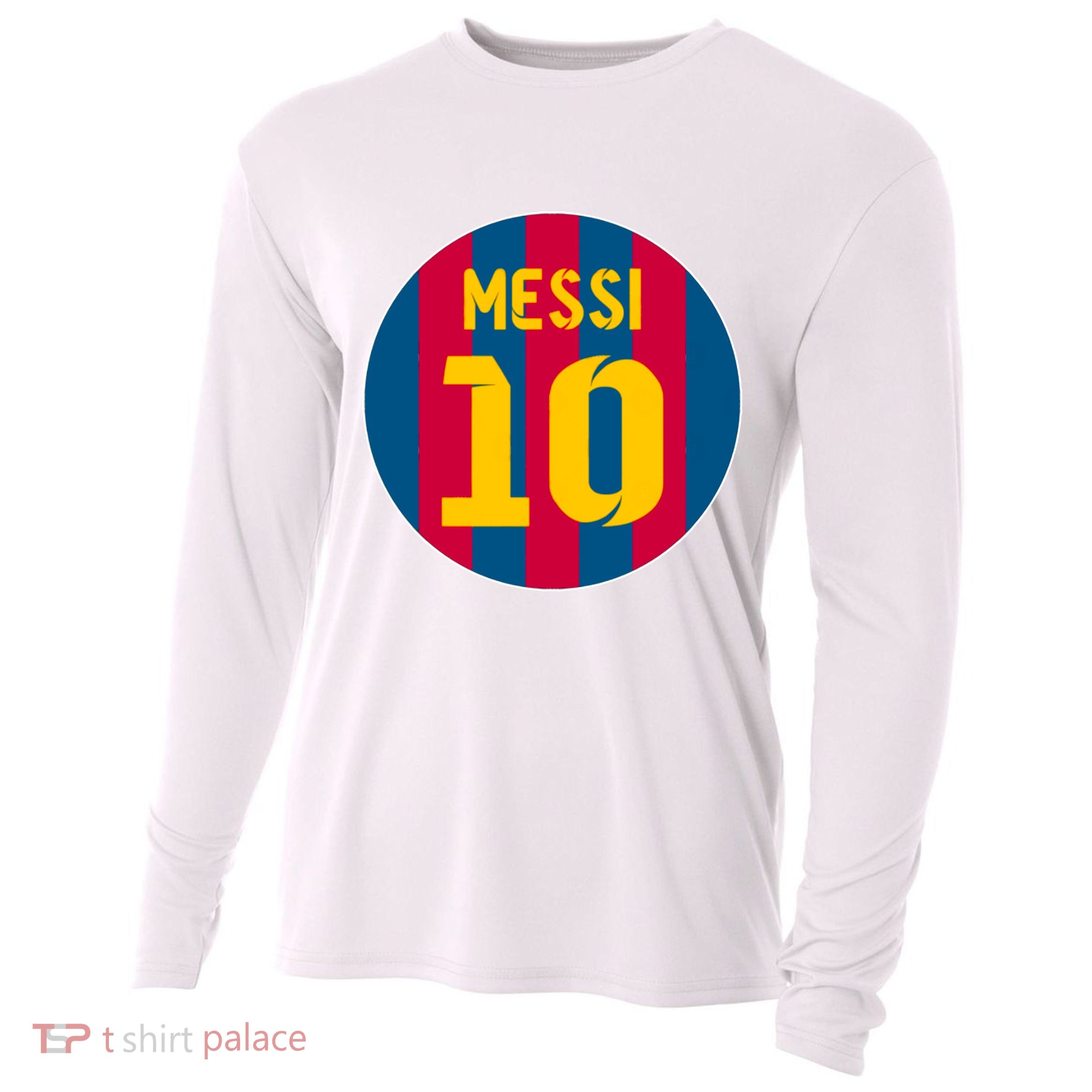 Messi Number 10 Retired Soccer Jersey Cooling Performance Long Sleeve Crew