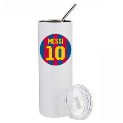 Messi Number 10 Retired Soccer Jersey Stainless Steel Tumbler