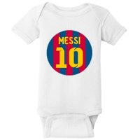 Messi Number 10 Retired Soccer Jersey Baby Bodysuit