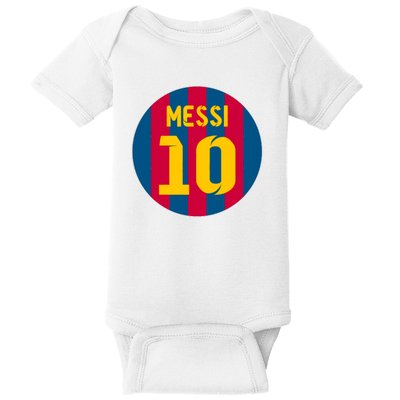 Messi Number 10 Retired Soccer Jersey Baby Bodysuit