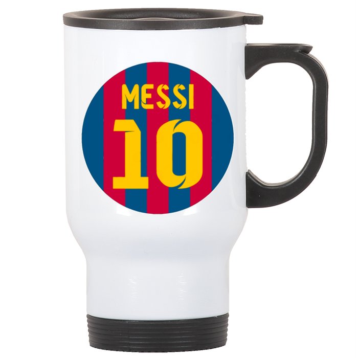 Messi Number 10 Retired Soccer Jersey Stainless Steel Travel Mug