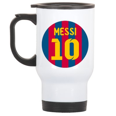 Messi Number 10 Retired Soccer Jersey Stainless Steel Travel Mug