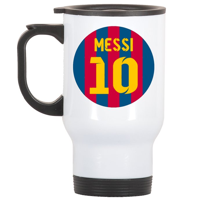 Messi Number 10 Retired Soccer Jersey Stainless Steel Travel Mug