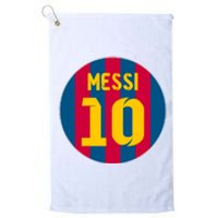 Messi Number 10 Retired Soccer Jersey Platinum Collection Golf Towel