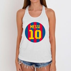 Messi Number 10 Retired Soccer Jersey Women's Knotted Racerback Tank