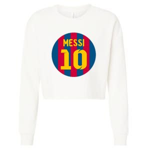 Messi Number 10 Retired Soccer Jersey Cropped Pullover Crew