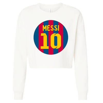 Messi Number 10 Retired Soccer Jersey Cropped Pullover Crew