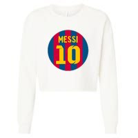 Messi Number 10 Retired Soccer Jersey Cropped Pullover Crew