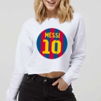 Messi Number 10 Retired Soccer Jersey Cropped Pullover Crew
