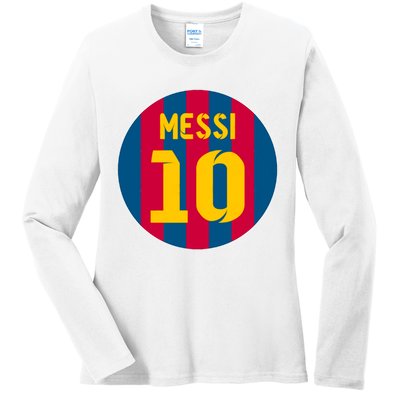 Messi Number 10 Retired Soccer Jersey Ladies Long Sleeve Shirt