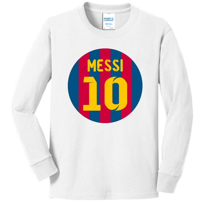 Messi Number 10 Retired Soccer Jersey Kids Long Sleeve Shirt