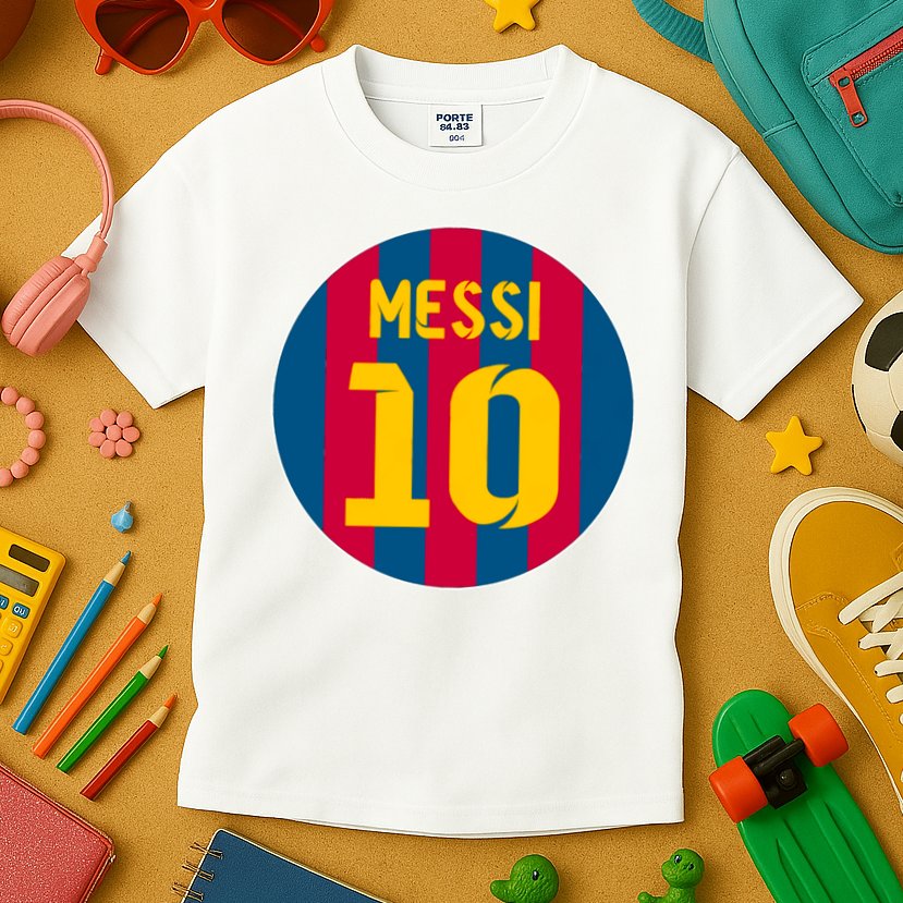 Messi Number 10 Retired Soccer Jersey Kids T-Shirt