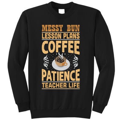 Messy Bun Lesson Plans Funny Teacher Sweatshirt