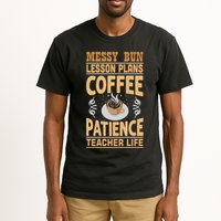 Messy Bun Lesson Plans Funny Teacher Tall T-Shirt