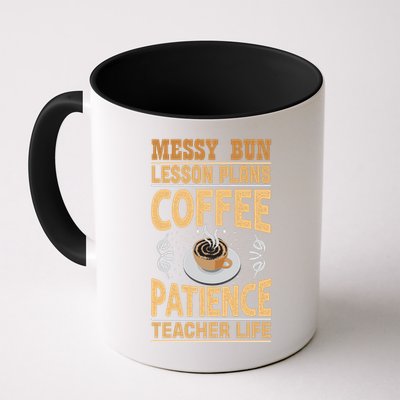 Messy Bun Lesson Plans Funny Teacher Mug