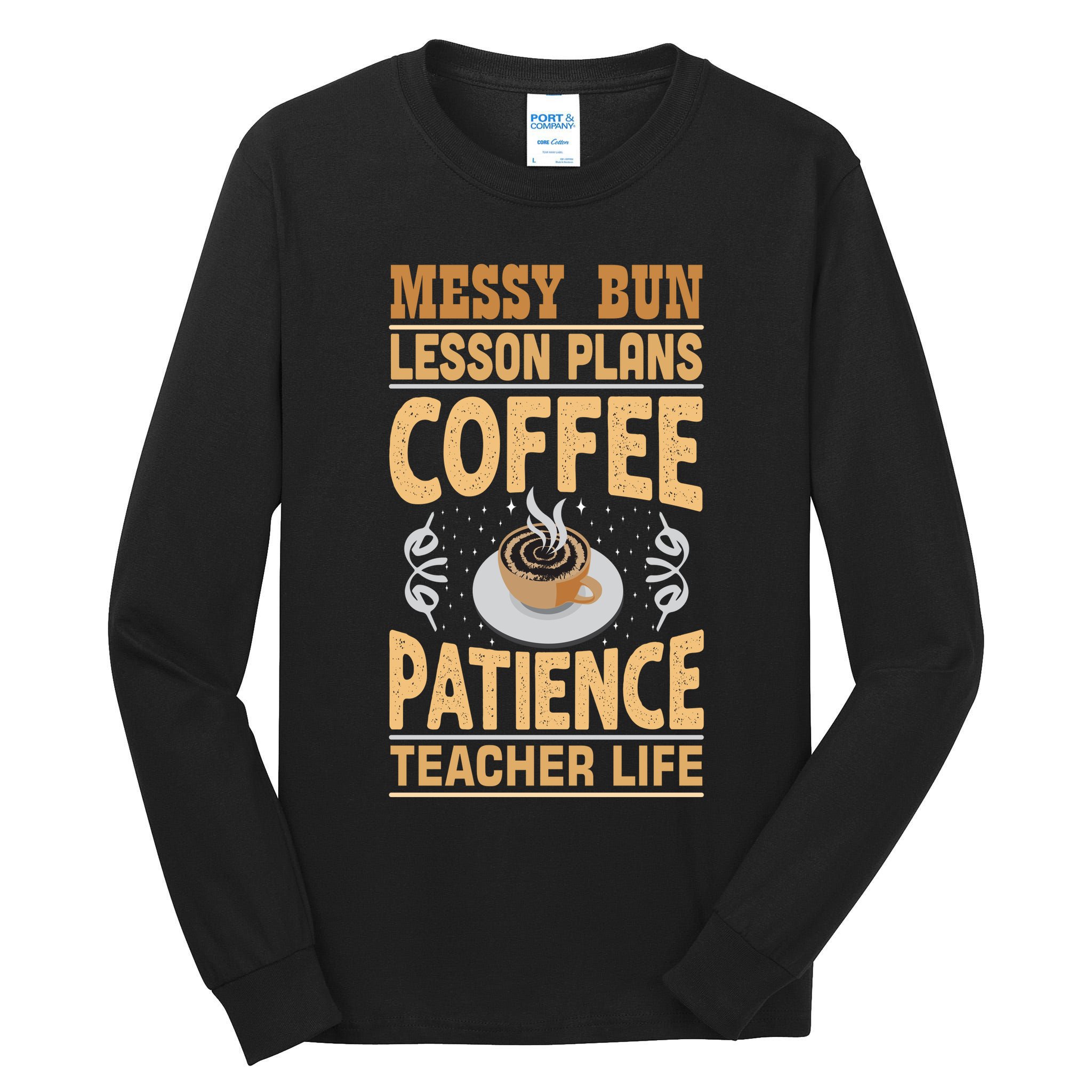 Messy Bun Lesson Plans Funny Teacher Tall Long Sleeve T-Shirt