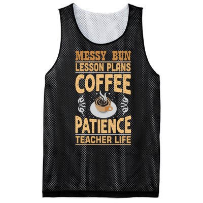 Messy Bun Lesson Plans Funny Teacher Mesh Reversible Basketball Jersey Tank