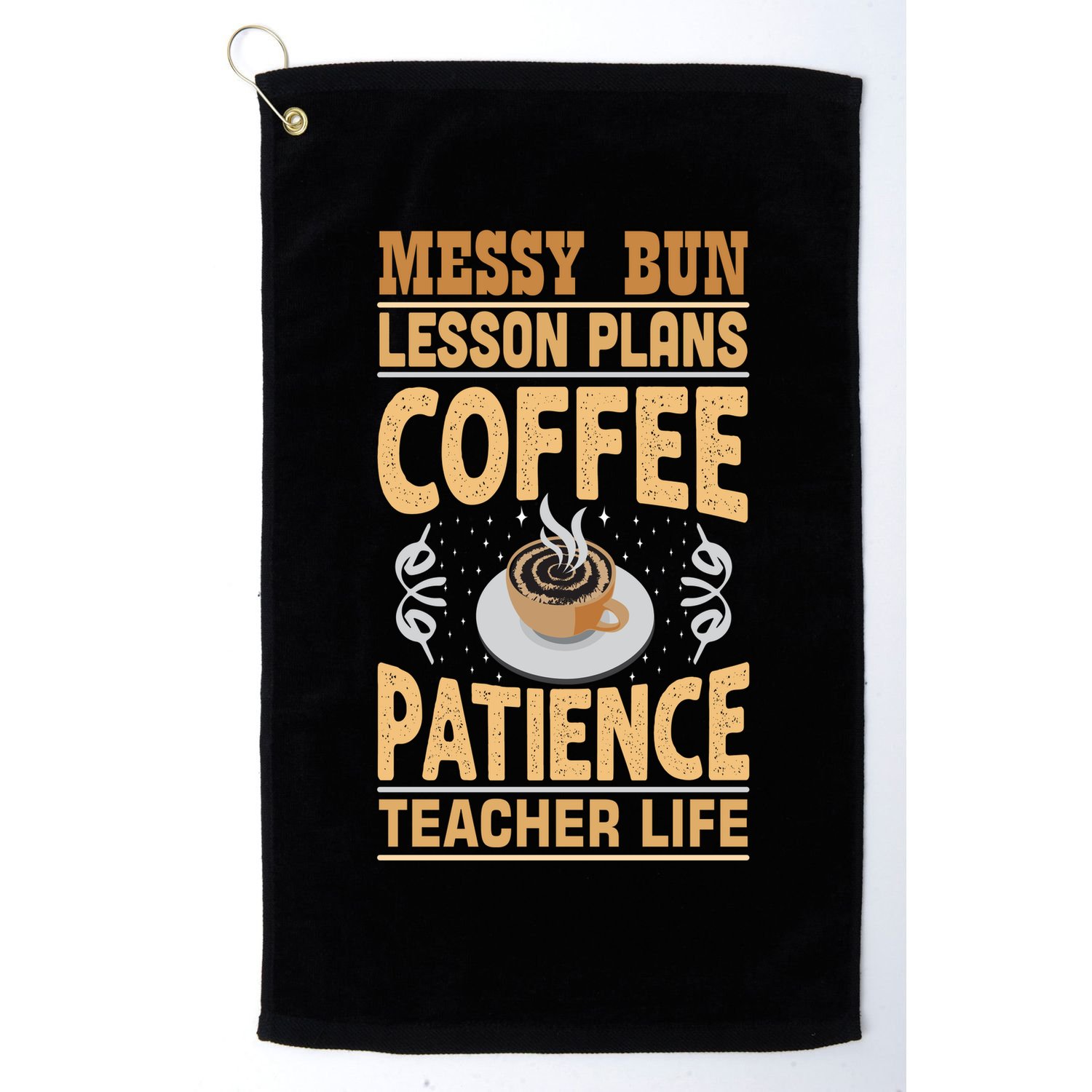 Messy Bun Lesson Plans Funny Teacher Golf Towel
